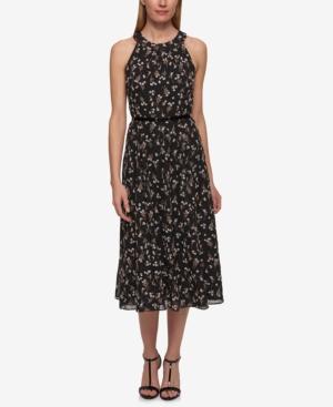 Tommy Hilfiger Belted Embroidered Midi Dress