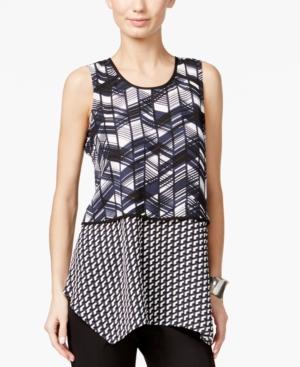 Alfani Combo-print Popover Top, Only At Macy's