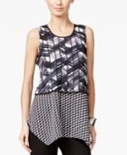 Alfani Combo-print Popover Top, Only At Macy's