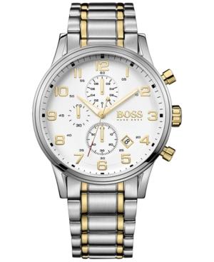 Boss Hugo Boss Men's Chronograph Aeroliner Two-tone Stainless Steel Bracelet Watch 44mm 1513236