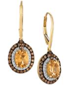 Le Vian Chocolatier Yellow Beryl (1-3/4 Ct. T.w.) And Diamond (5/8 Ct. T.w.) Drop Earrings In 14k Gold