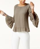 I.n.c. Bell-sleeve Peasant Top, Created For Macy's
