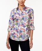 Charter Club Floral-print Button-down Shirt, Only At Macy's