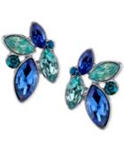 2028 Silver-tone Crystal Cluster Stud Earrings