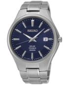 Seiko Men's Solar Silver-tone Titanium Bracelet Watch 40mm Sne381