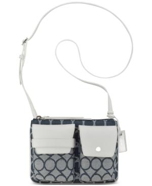 Nine West Signature Jacquard Pop Pocket Small Crossbody