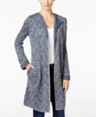 Ny Collection Petite Zigzag-print Duster Cardigan