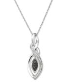Sterling Silver Necklace, Champagne Diamond (1/10 Ct. T.w.) Twist Pendant