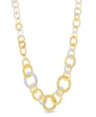 Catherine Malandrino Women's 2-tone Graduated Interlocked Circle Yellow Gold-tone And Silver-tone Link Necklace
