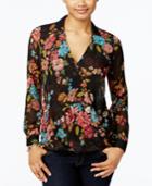 Kut From The Kloth Floral-print Surplice Top