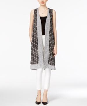 Chelsea And Theodore Mixed-print Split-back Topper Vest
