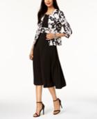 Jessica Howard Metallic-dot Floral Dress & Jacket