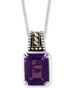 Effy Amethyst 18 Pendant Necklace (11-1/3 Ct. T.w.) In Sterling Silver & 18k Gold