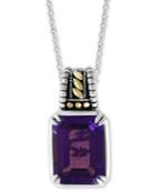 Effy Amethyst 18 Pendant Necklace (11-1/3 Ct. T.w.) In Sterling Silver & 18k Gold