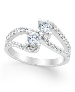 Diamond Two-stone Engagement Ring (1/2 Ct. T.w.) In 14k White Gold