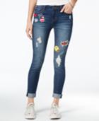 Vanilla Star Juniors' Ripped Skinny Jeans With Diy Patches