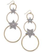 Thalia Sodi Two-tone Pave Star & Circle Linear Drop Earrings, Created For Macy's