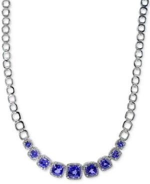Tanzanite (5-1/2 Ct. T.w.) And Diamond (5/8 Ct. T.w.) Frontal Necklace In 14k White Gold