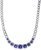 Tanzanite (5-1/2 Ct. T.w.) And Diamond (5/8 Ct. T.w.) Frontal Necklace In 14k White Gold