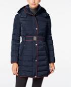 Tommy Hilfiger Contrast-trim Hooded Puffer Coat