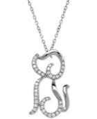 Diamond Puppy Pendant Necklace (1/10 Ct. T.w.) In 10k Yellow Or White Gold