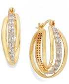 Victoria Townsend Diamond Two-row Twist Hoop Earrings In 18k Gold Over Sterling Silver (1/4 Ct. T.w.)
