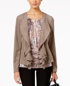 Ny Collection Faux-suede Cascade Jacket