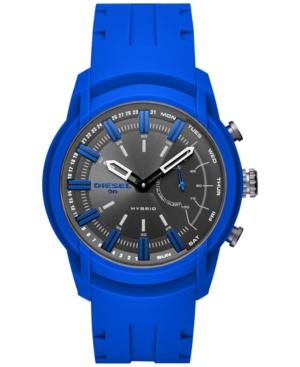 Diesel On Men's Armbar Blue Silicone Strap Hybrid Smart Watch 44mm