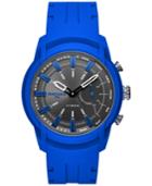 Diesel On Men's Armbar Blue Silicone Strap Hybrid Smart Watch 44mm