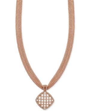 Charter Club Rose Gold-tone Basket Pendant Necklace, Only At Macy's