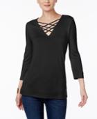 Inc International Concepts Strappy V-neck Top, Only At Macy's