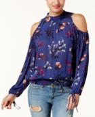 American Rag Juniors' Printed Cold-shoulder Top, Created For Macy's