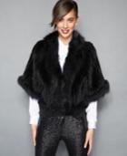 The Fur Vault Fox-trim Knitted Mink Fur Bolero