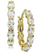 Giani Bernini Cubic Zirconia Hoop Earrings In 14k Gold-plated Sterling Silver, Created For Macy's
