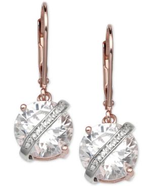 Giani Bernini Cubic Zirconia Wrapped Drop Earrings In 18k Rose Gold-plated Sterling Silver, Created For Macy's