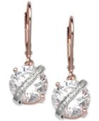 Giani Bernini Cubic Zirconia Wrapped Drop Earrings In 18k Rose Gold-plated Sterling Silver, Created For Macy's