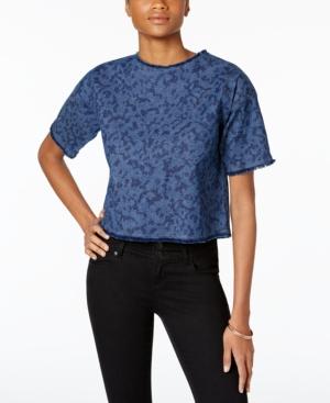 Calvin Klein Jeans Frayed Denim Cropped Top