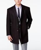 Calvin Klein Men's Prosper Extra-slim Fit Wine Geo Overcoat