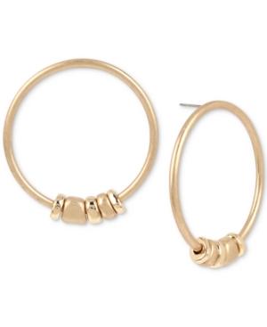 Robert Lee Morris Soho Gold-tone Beaded Drop Hoop Earrings