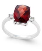 Rhodolite Garnet (3-1/2 Ct. T.w.) And Diamond Accent Ring In Sterling Silver