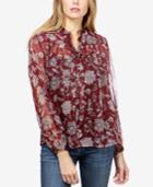 Lucky Brand Printed Blouson Top
