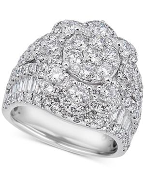 Diamond Flower Cluster Ring (4 Ct. T.w.) In 14k White Gold