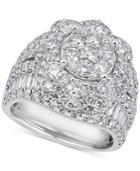 Diamond Flower Cluster Ring (4 Ct. T.w.) In 14k White Gold
