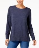 Style & Co Cotton Crew-neck Sweater, Created For Macy's