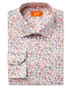 Tallia Men's Fitted Multi-color Floral Printed Ground Dress Shirt