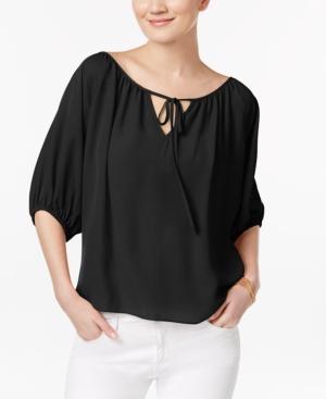 Inc International Concepts Tie-front Peasant Top, Only At Macy's
