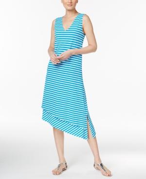 Calvin Klein Asymmetrical Striped Shift Dress