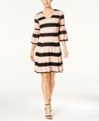 Taylor Lace-stripe Bell-sleeve Dress