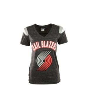 5th & Ocean Women's Portland Trail Blazers Shoulder Stripe T-shirt