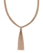 Inc International Concepts Rose Gold-tone Pave Tassel Necklace, Only At Macy's